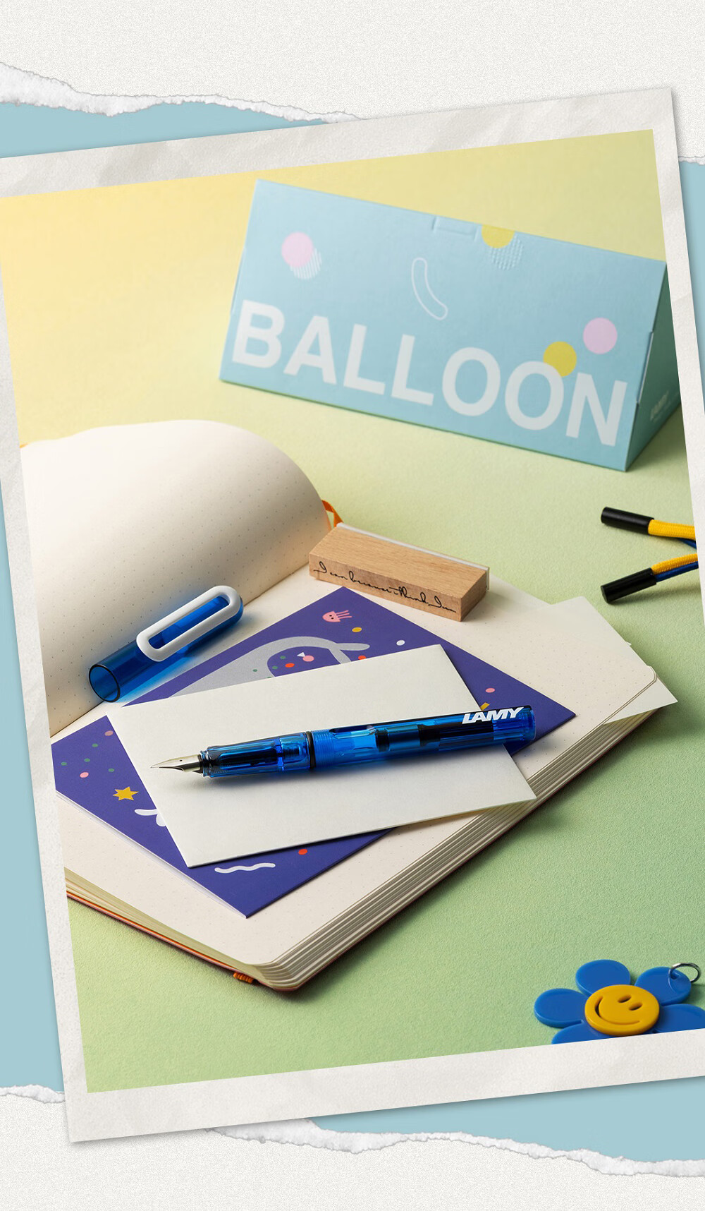 LAMY Fountain Pen [National Day Gift] Balloon Series Ink Pen for 6-12 Year Old Elementary School Students, Third Grade Handwriting Practice, Hard Pen Calligraphy Posture Correction Fountain Pen Holiday Gift Blue 13