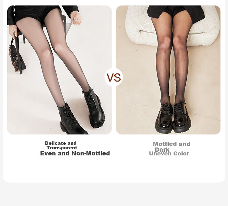 Dushiliren 26 New Black Stockings, 0D Sexy Ultra-Thin Toe Point Full Transparent Summer Thin Invisible Pantyhose, 2 Pairs Pack, Skin Color 6