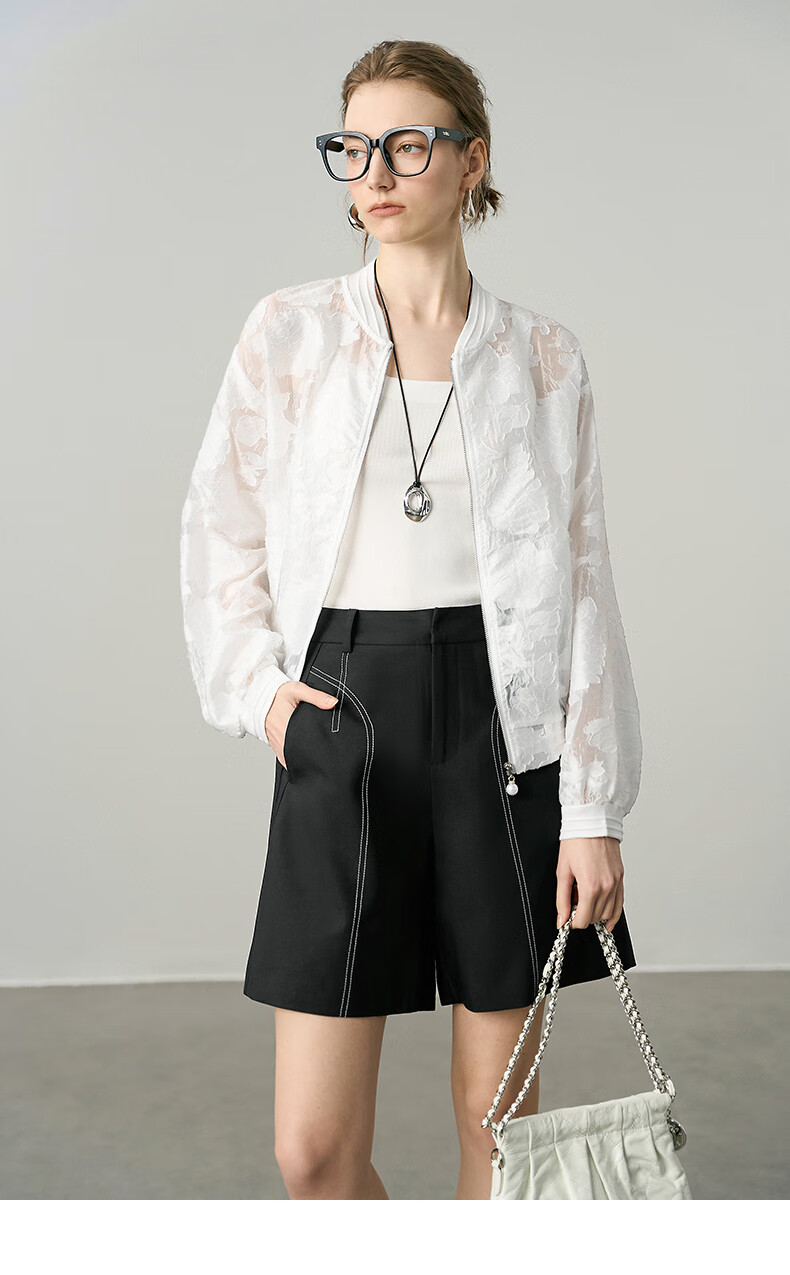 YANYEE White Casual Cardigan for Women Summer 2025 Thin Hollow Crochet Breathable Outerwear White M 13