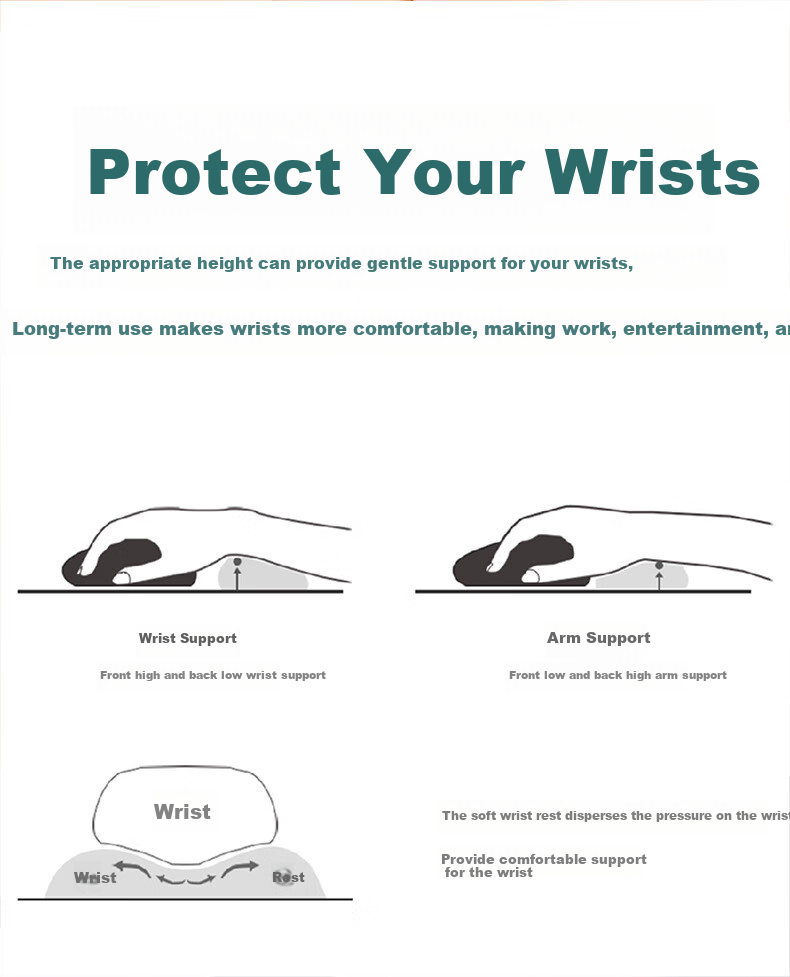 Lingshe Wrist Rest Mouse Pad, Anime Silicone Wrist Support, Cute Cartoon Office Gaming Computer Mouse Pad, Thickened Wrist Guard for Women's Desk Pad H58 Gray 3
