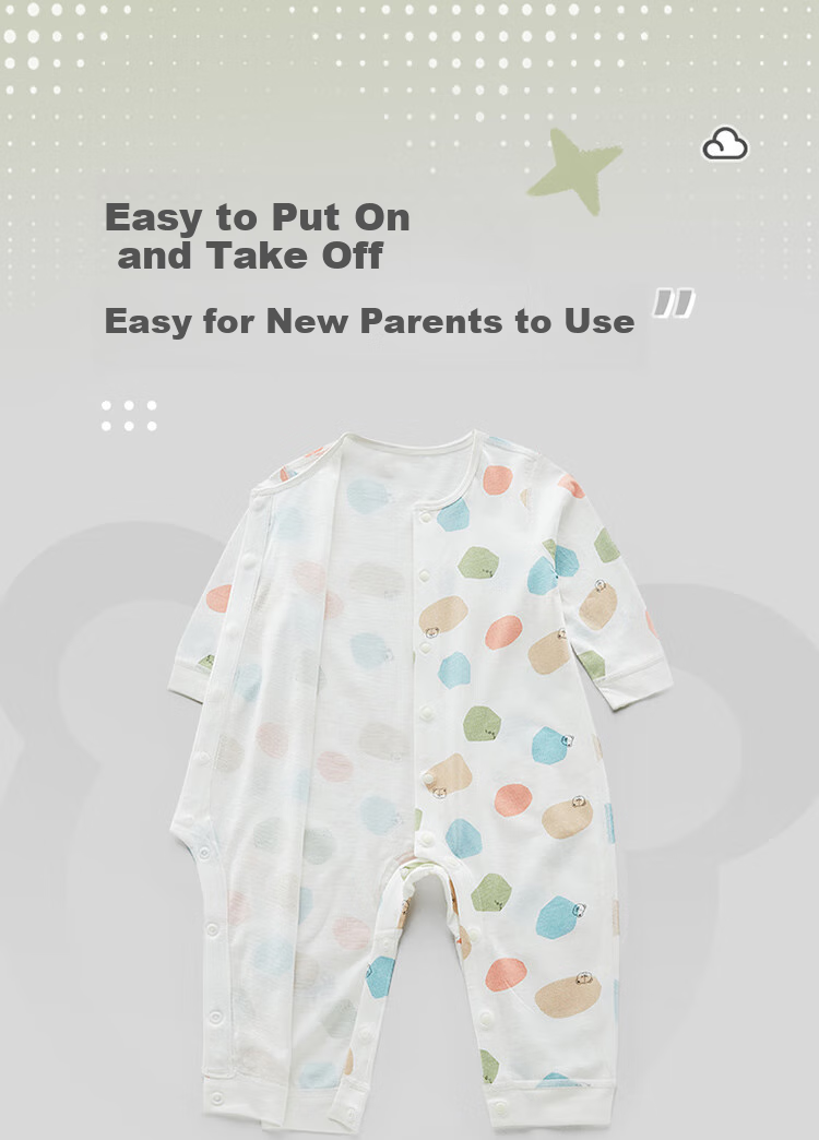 Labi Baby Infant Clothes Newborn Onesie All-Season Double-Sided Fabric Romper Pajamas for Baby Boys And Girls 2-Piece Set Unified Color Size 66 3
