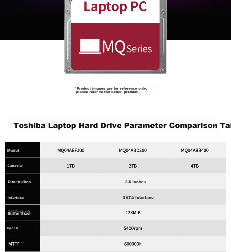 TOSHIBA 1TB 5400 RPM 128MB SATA Interface Mechanical Hard Drive Laptop Hard Drive Computer Expansion Data Recovery Service (MQ04ABF100) 9