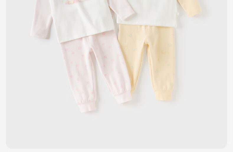 DAVE & BELLA Kids Girls Antibacterial Mite-Resistant Autumn Thermal Underwear Set Pajamas for Older Children 1