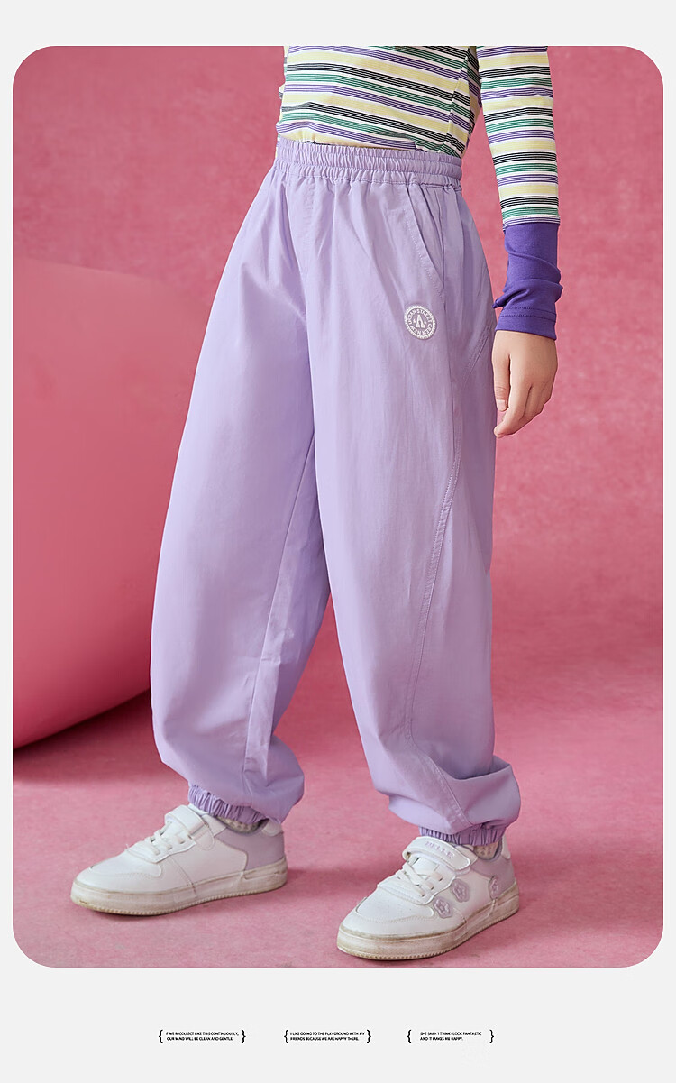 ASK JUNIOR Children's Clothing Girls' Youth Autumn Sports Pants Jogger Running Casual Trousers Black 110 26