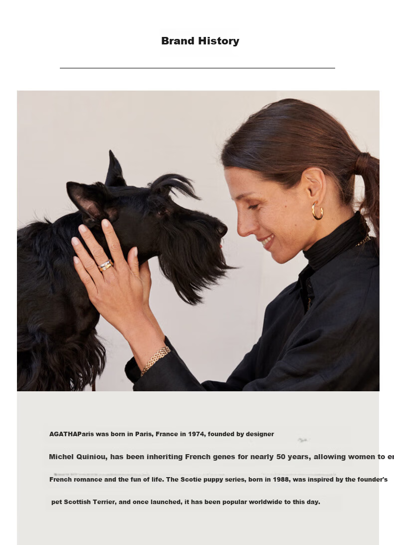 AGATHA / Agatha Twin Series Dog Silver Bracelet for Women, Birthday Gift for Girlfriend Or Wife, Elegant And Luxurious 2