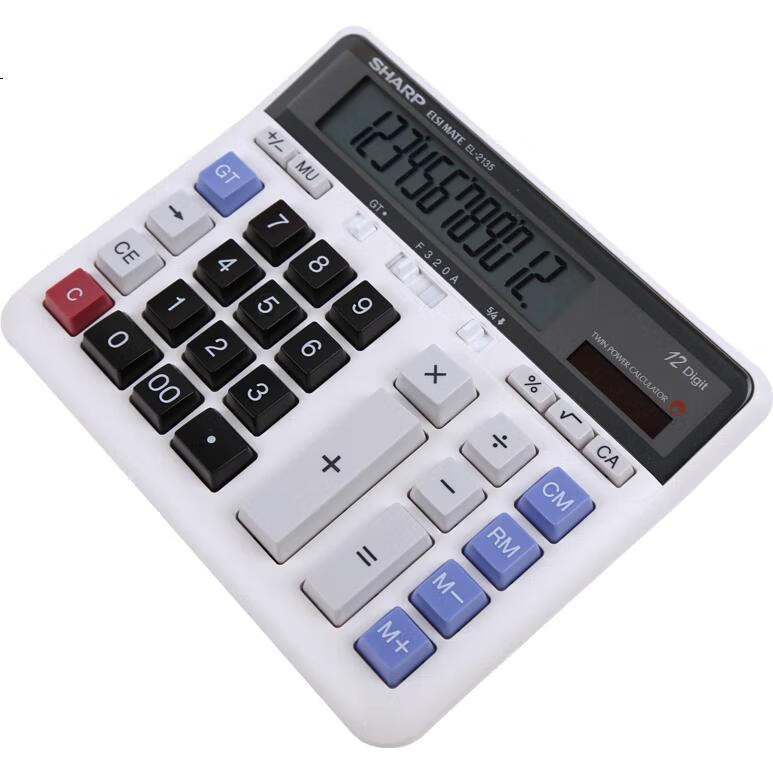 SHARP EL-2135 Калькулятор для бизнеса и офиса, белый
