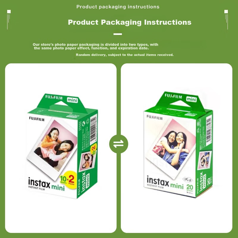 FUJIFILM Instant Film Mini SE/9/11/12/40/41/90/WIDE Film, Birthday Gift, Mini Film, 20 Sheets, International Versio