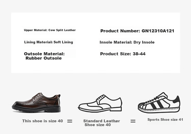 G.N.Shi Jia Men's Leather Shoes, Summer Hollow Breathable Brogue Carved Shoes, British Retro Business Formal Shoes for Me 17