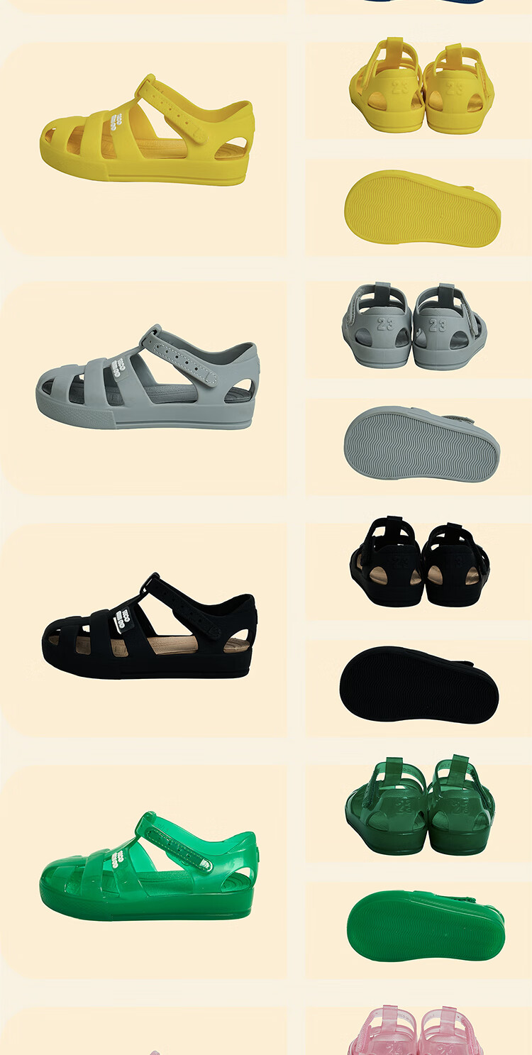 YECO MINI DD 2025 New Kids Sandals Girls Roman Shoes Boys Breathable Beach Shoes Lemon Yellow Size 21 1