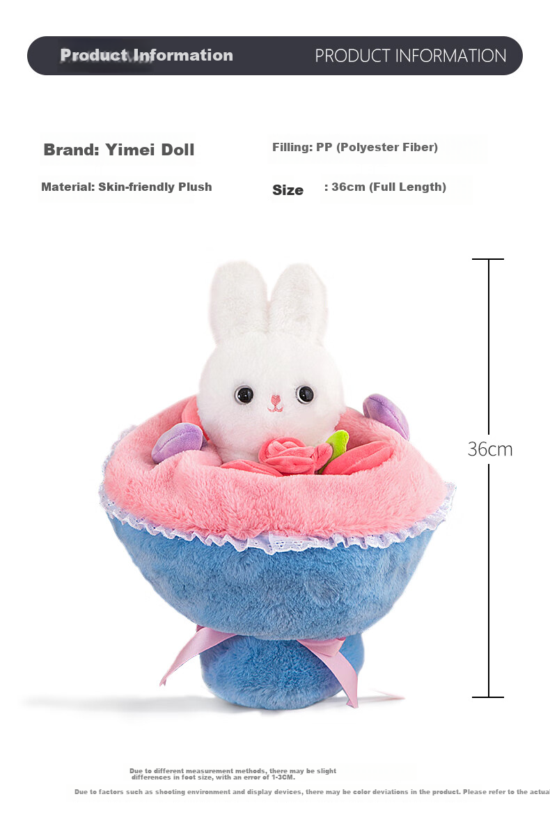 Winnie Little Elephant Rabbit Plush Doll Bag Lolita Backpack Crossbody Bag Plush Gift for Girls Birthday Valentine's Day Gift 7