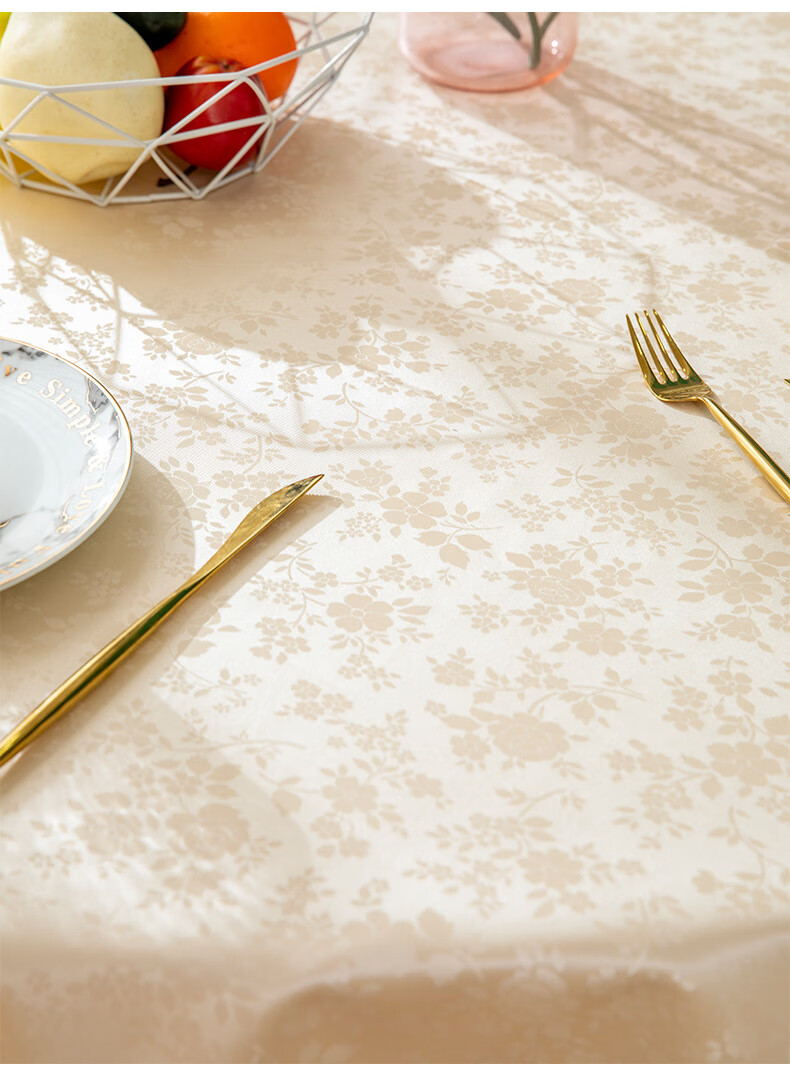 Jingxun Round Waterproof And Oil-Proof Tablecloth for Dining Tables And Restaurants, Large Round Table Cover, Diameter 180cm 3