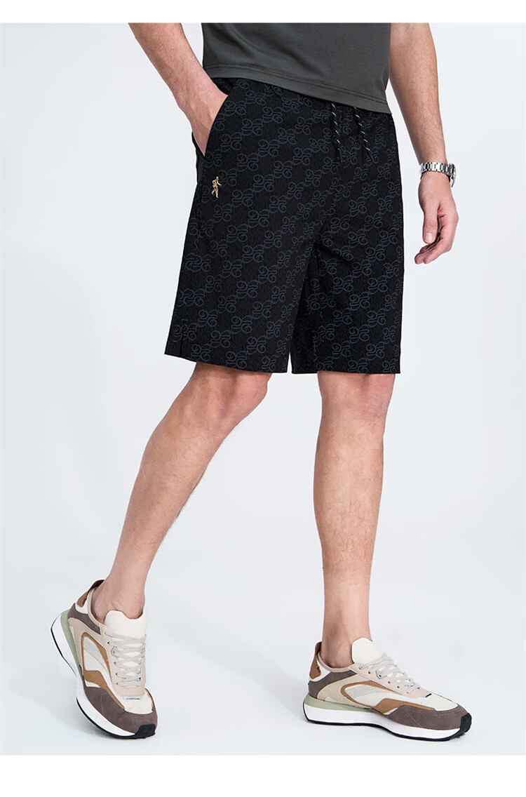 DANCING WOLVES [Light And Breathable], Versatile Men's Fashion Casual Shorts for Commuting, All-Over Floral Print, 003 Medium Gray, Size L 2