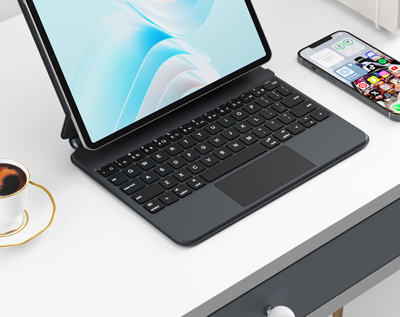 B.O.W Hangshi HA354 2025 New iPad Magic Keyboard for 9th Gen, Compatible with Apple Air 5/4, Magnetic Floating Protective Case, Five-Level Backlight Integrated, Black 6