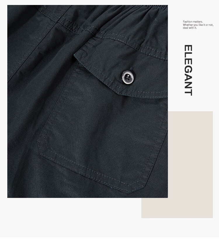 ROMON Summer Men's Pure Cotton Seven-Point Casual Breathable Drawstring Solid Color Simple Youth Workwear Beach Shorts 2