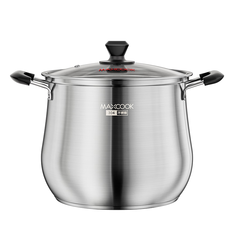 MAXCOOK 24cm 304 Stainless Steel Soup Pot with Composite Bottom, Compatible with Gas and Induction Cookers MCT2566