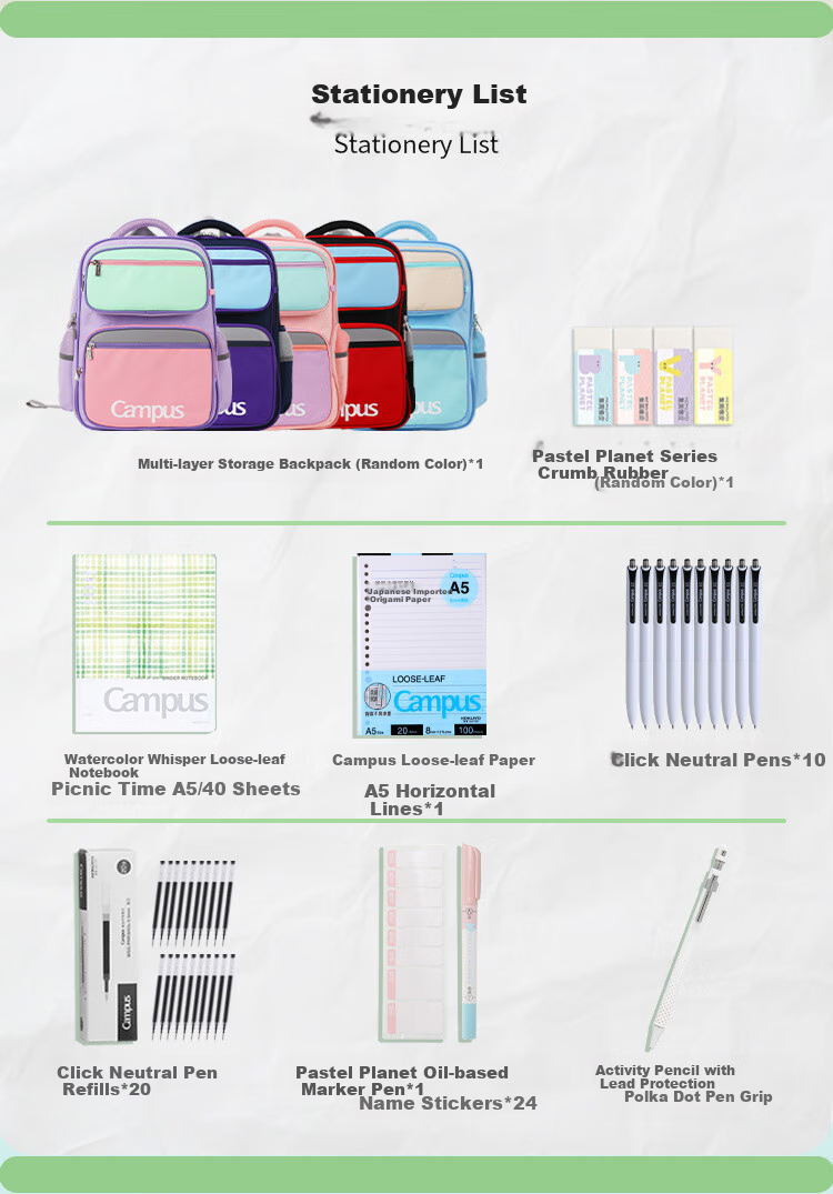 KOKUYO Back-To Essential Stationery, Student Backpack, Gift Box Set, Large Gift Package, Birthday Gift, Graduation Season Gift, Study Supplies Set, TZ250002 2
