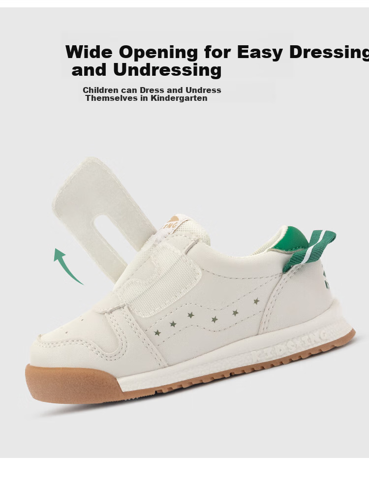 Kids.ing Cadix Baby Sneakers Spring Season Boys Girls Toddler Kindergarten Functional Soft-Soled Sports White Shoes Green Size 28 2