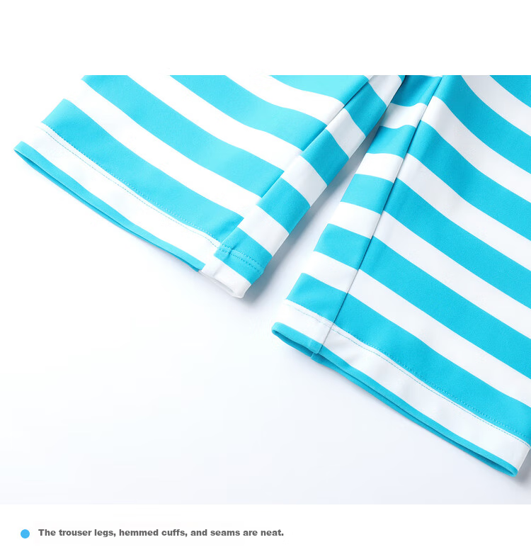 Annil Boys' Two-Piece Swimsuit Set, Summer 2023, Cyan Blue, Size 150 13