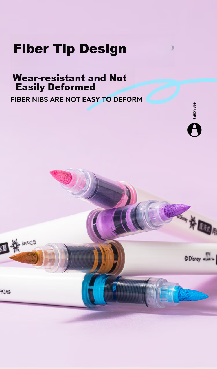 Disney 36-Color Direct Liquid Acrylic Markers, Children's Drawing Pens, Quick-Drying Cartoon Waterproof Paint Pens for Elementary School Students, Mickey Mouse Stationery 4