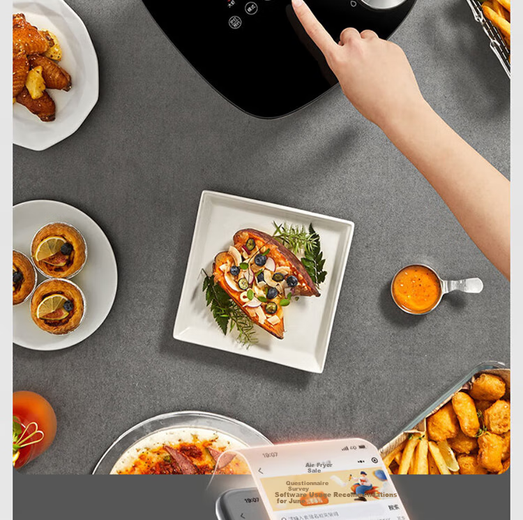 Joyoung Home Oil-Free Low-Fat French Fry Maker, 6.5L, No Flipping Required, Air Fryer with 3D Water-Filling Compartment, KL65-V576 36