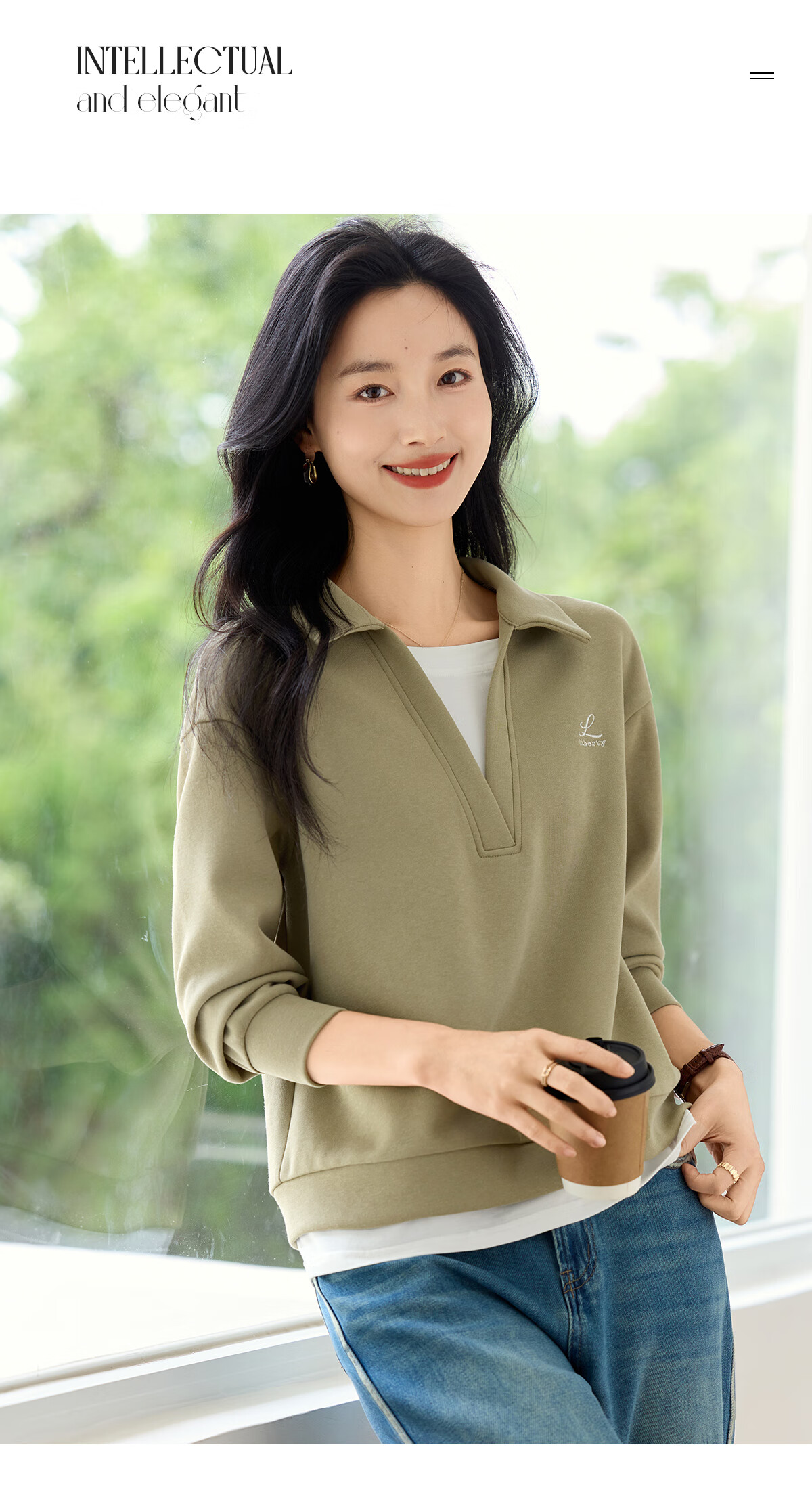Chushen Spring Autumn Women's Classic POLO Spliced Fake Two-Piece Fashion Design Top S53W048 2