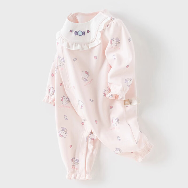DAVE & BELLA Hello Kitty Collaboration Baby Girl Antibacterial Onesie Autumn Outfit Infant Romper