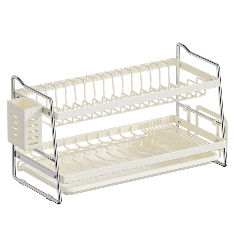 MAXCOOK Bowl and Dish Drying Rack Kitchen Draining Storage Rack with Chopstick Holder and Cutting Board Stand Countertop Storage Box Plate Drying Rack