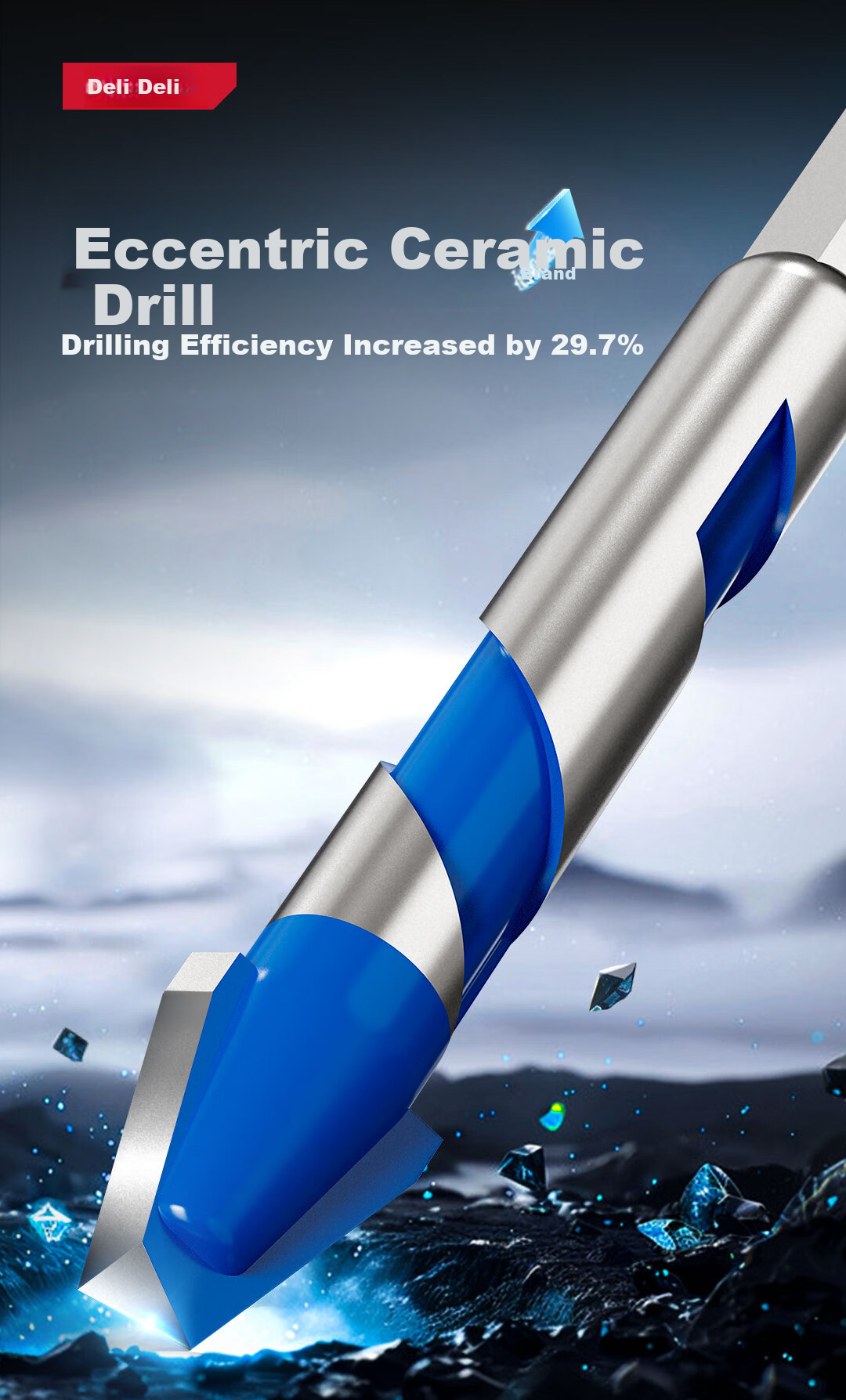 Deli Ceramic Drill Bit for Concrete, Woodworking Drill Bit, Alloy Triangular Drill, Premium Grade, 8mm, Pack of 10 1