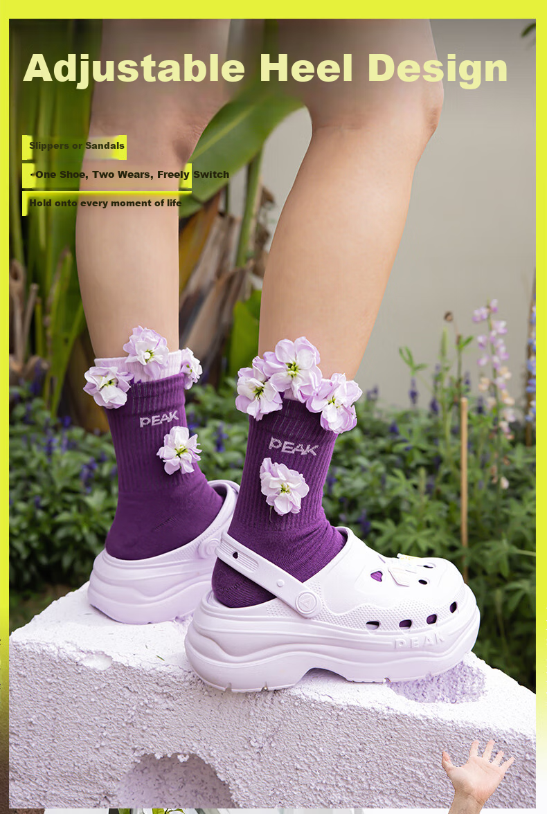 PEAK Elevated Perforated Shoes for Women, Summer Student Versatile Trendy Fashion Soft-Soled Comfortable Sandals ET52102L 7