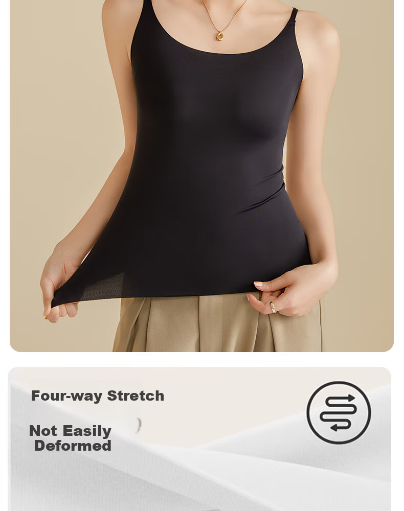MiiOW Camisole Tank Top for Women, Basic Undershirt, Summer Casual Shapewear, Inner Wear, Ice Silk Vest, Can Be Worn As Outerwear 14