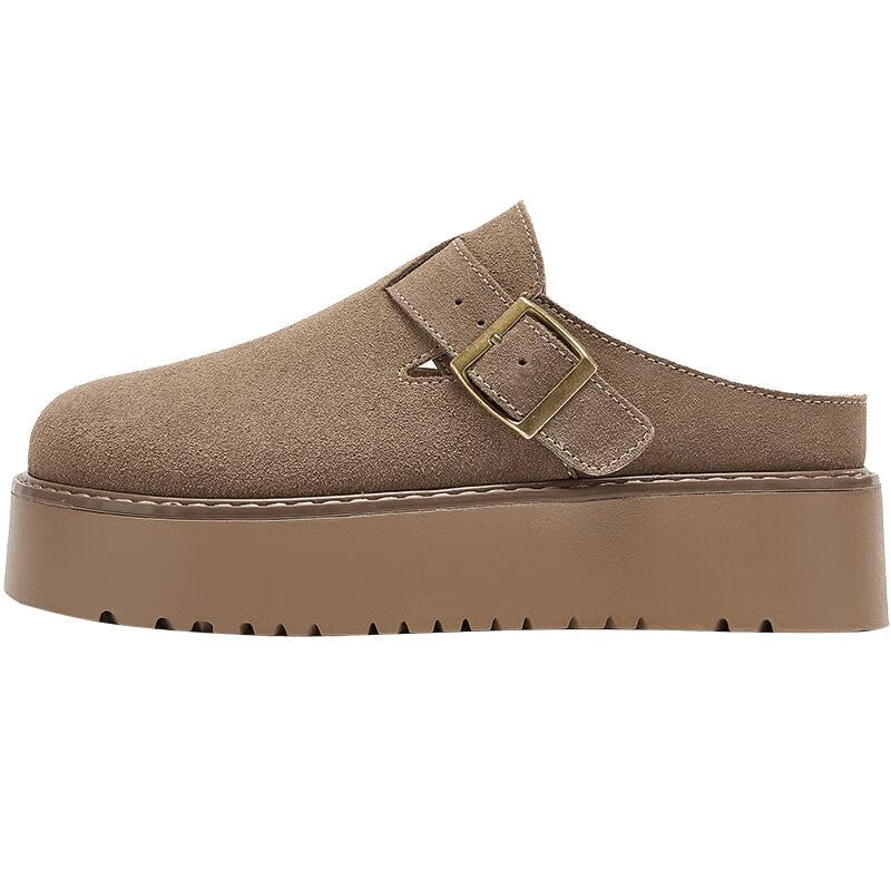 DAPHNE Women's 2025 Retro Slip-On Loafers, Thick-Soled Casual Closed-Toe Mules, Thick-Bottomed Brown, Size 36