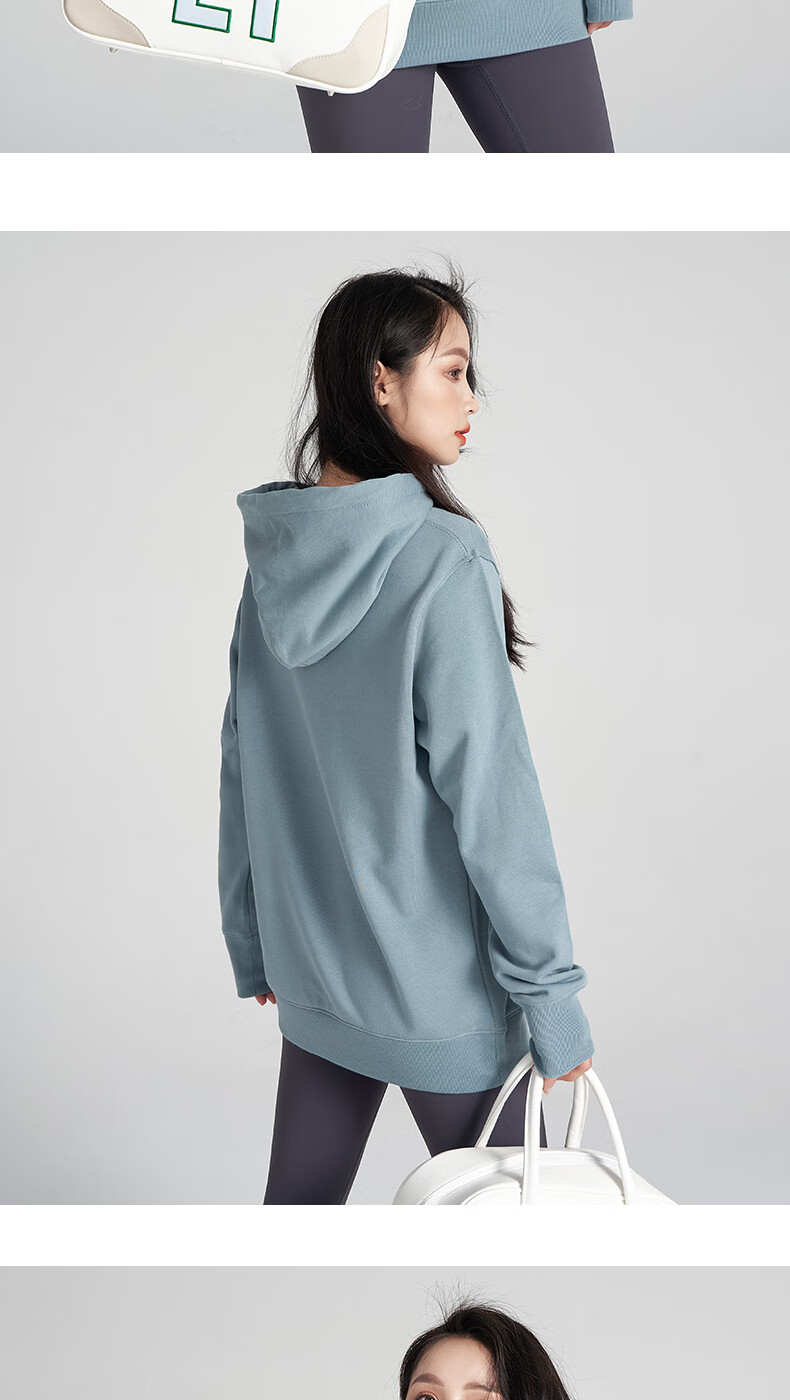 Langsha Women's Hooded Sweatshirt Spring Autumn Thick Casual Versatile Sports Loose Fit Long Sleeve Couple Jacket 18