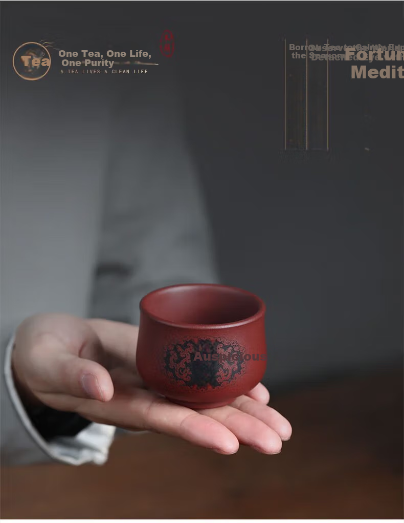 Zunhu Purple Clay Tea Cups, Tasting Cups, Kung Fu Tea Accessories, Host Cups, Jianzhan Small Tea Bowls, Set of 2, Orchid Cups, 80ml 4