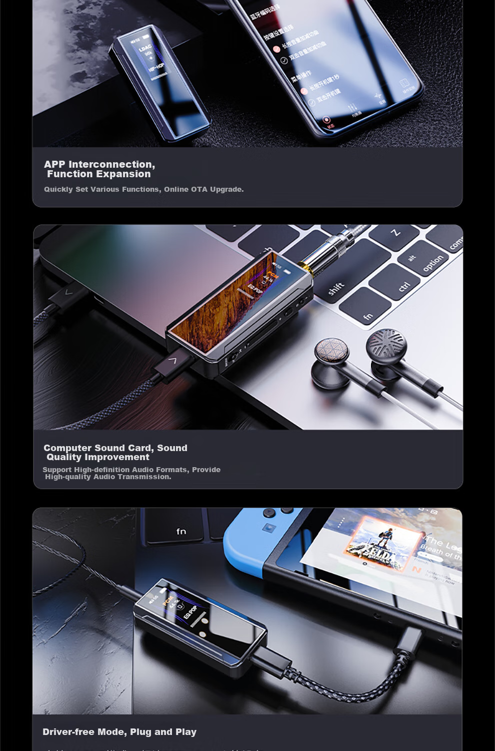 FiiO BTR13 Bluetooth 5.1 Decoding Headphone Amplifier with Microphone, Compatible with Computer Desktop Tablet Mobile Phone Speakers Sound Card Universal Black Decoder 17