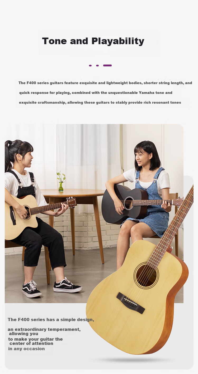 YAMAHA FS400CNS Acoustic Spruce Beginner Entry-Level Folk Cutaway Guitar, 40-Inch Natural Wood Color Matte Finish 5