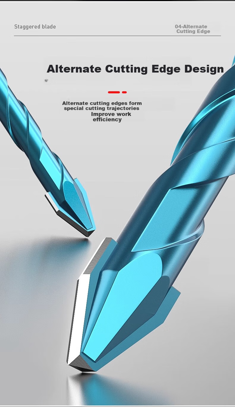 HUHAO Ultra-Hard Ceramic Angled Eccentric Drill Bit, Alloy Triangular Drill Adapter, All-Ceramic Tile Drilling Special Drill Bit, 6mm 10