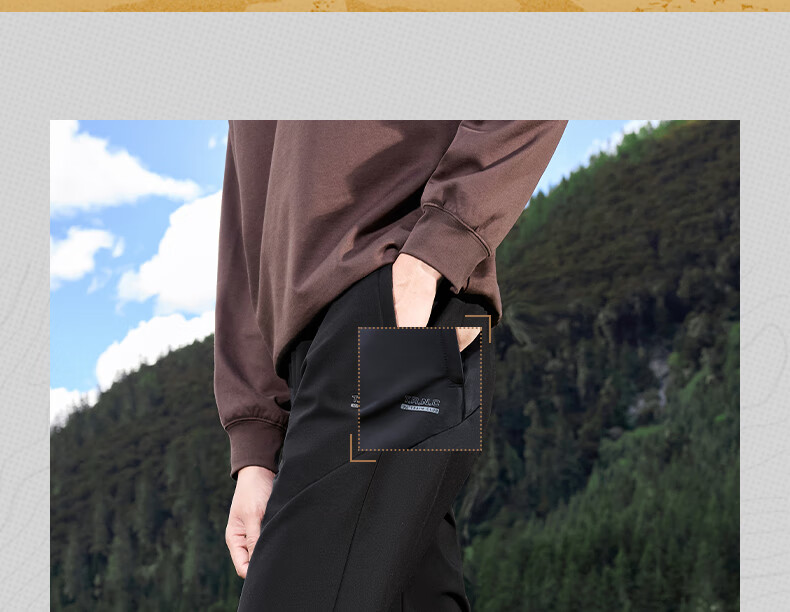 361° Men's Autumn Winter Sports Outdoor Running Water-Repellent Fleece Lined Straight Pants 652544708D-2 21