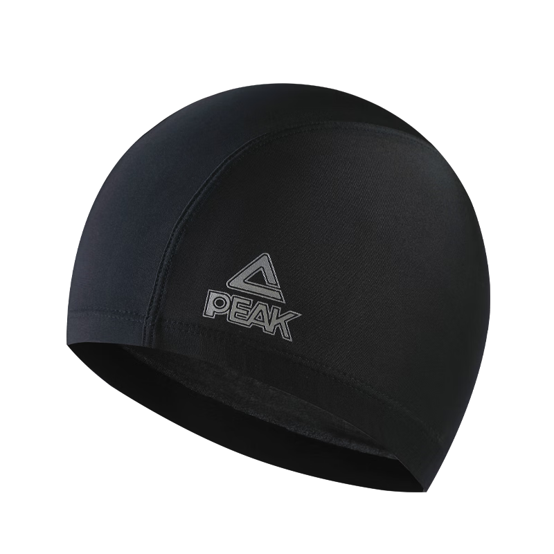 Peak Swimming Cap Unisex Long Hair Comfortable Fabric Swim Cap Fashion Ear Protection Non-Tight Non-Sticky Black YSF4509