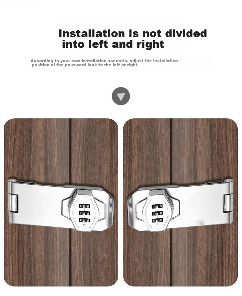 Cuntiandaofu Cabinet Door Lock, Password Lock, No Drilling Required, Drawer Lock, Cabinet Lock, Refrigerator Lock, Double-Opening File Cabinet Latch Lock 3