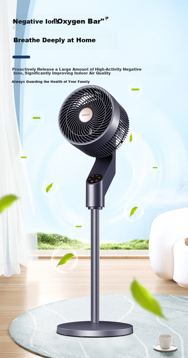 BOSEN Remote Control 8-Direction Oscillating Air Circulator Fan, High Airflow Electric Fan, Home Floor Fan, Upgraded Heightened 6-Speed AC Fixed Frequency Quiet Gentle Wind Aromatherapy Mosquito Repellent XHS-1907S 7
