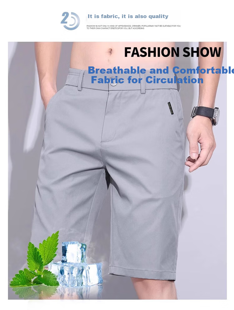 Pierre Cardin Men's Shorts, Summer Lightweight Breathable Casual Pants, Loose Straight-Leg Five-Point Shorts for Men, Khaki, Size 34 4