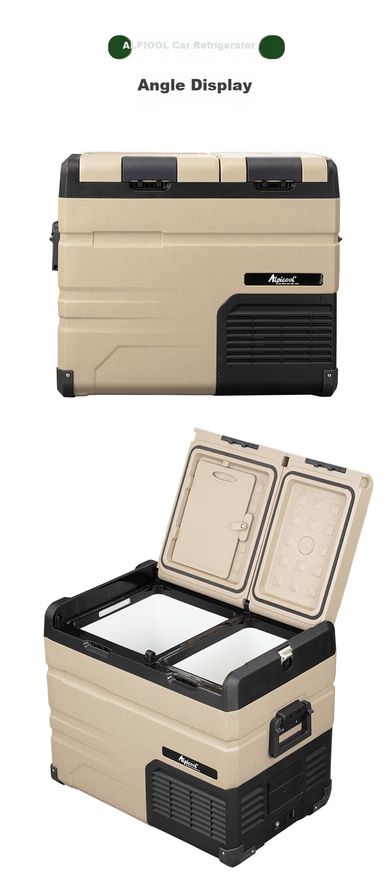 Alpicool Compressor Car Refrigerator TA45, Double-Door Freezer And Refrigerator, Compartmentalized, 12V/24V, Truck Fridge 14