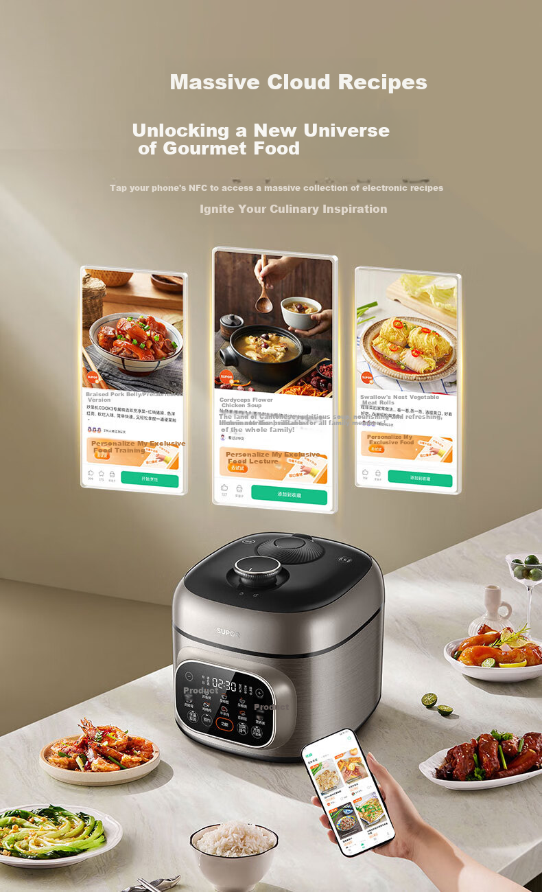 SUPOR ZMD Anxin Series, Home Use 5L Smart Reservation Ball Pot, Large Capacity Electric Home Fully Automatic Multifunctional Rice Cooker, Electric Pressure Cooker SY-50FC525Q 13