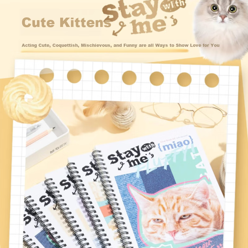 Блокнот MASMARCU "Stay Miao Collection", B5, 60 листов, случайный узор