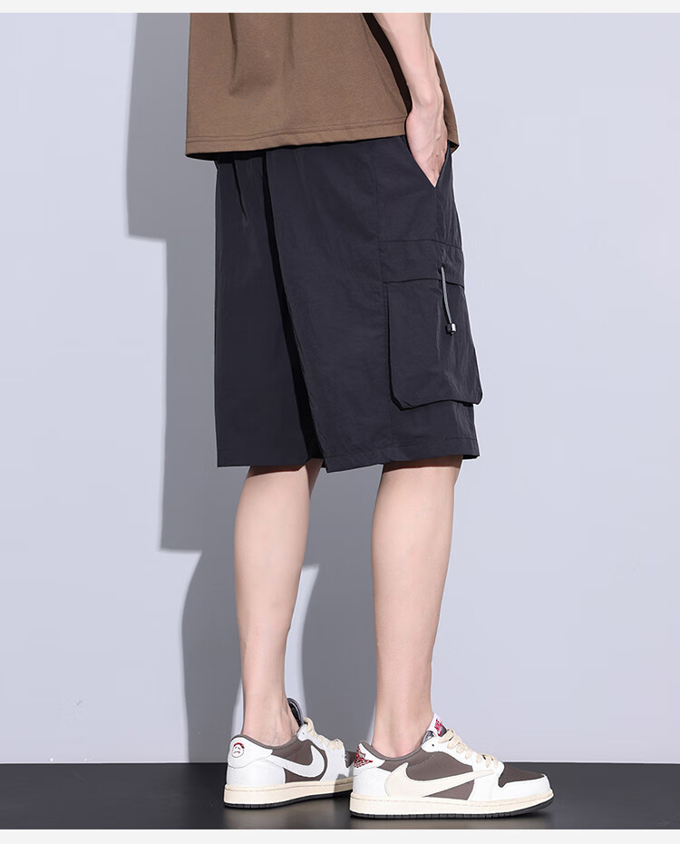 Yipintiancheng [Workwear Shorts] Summer Men's Lightweight Shorts, Loose-Fitting Versatile Casual Five-Point Shorts, Men's Pocket Workwear Mid-Length Pants 5