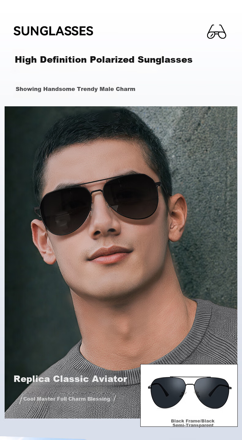 Ouna Doctor Glasses Classic Aviator Sunglasses, Polarized Sunglasses Glasses, Driving Anti-Glare Frog-Eye Glasses, Black 3