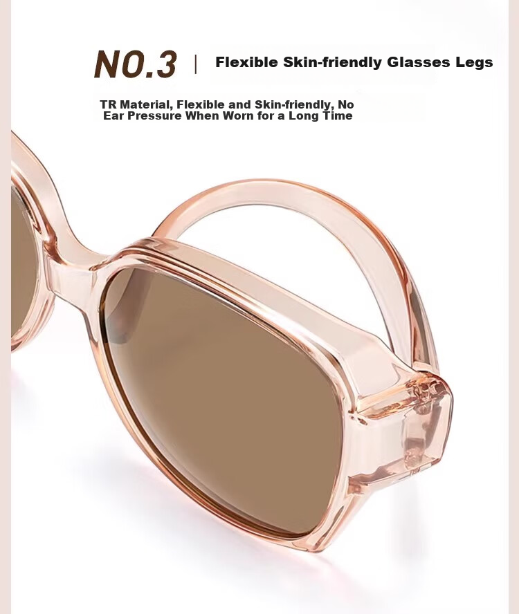 Kaponi Sunglasses Clip-On for Women, Polarized UV Protection, Anti-Glare, Large Frame, Slimming Effect, Clip-On Driving Glasses 16