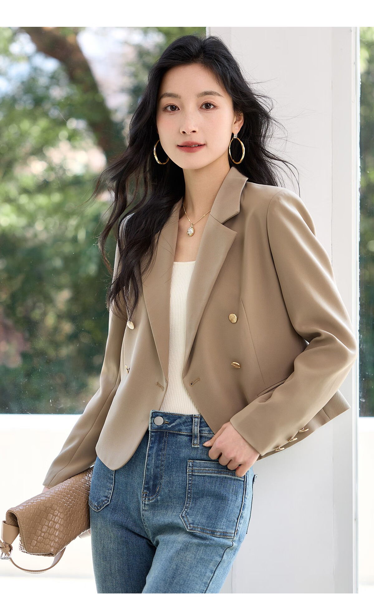 Chushen Spring and Autumn Women's Fashionable Short Casual Blazer Jacket S41U059 19
