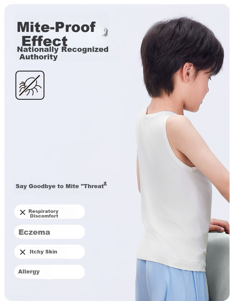 THREEGUN Children's Cooling Woodland 3A Antibacterial Round Neck Tank Top for Boys And Girls, Light Purple, Size 110 7