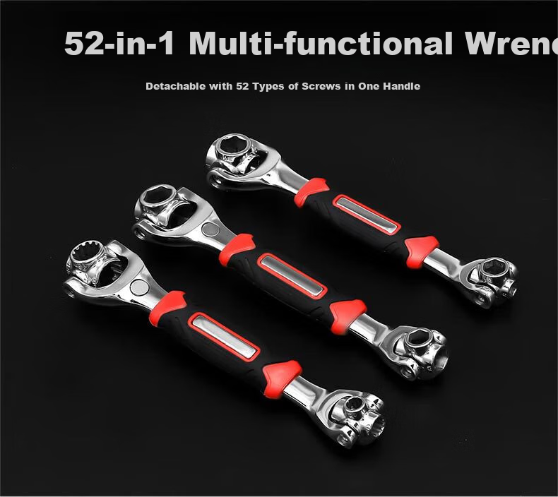Honggong Multi-Functional Socket Wrench Set, 52-In Adjustable Hex Wrench, Screwdriver, Dog Bone, And Repair Tool 1